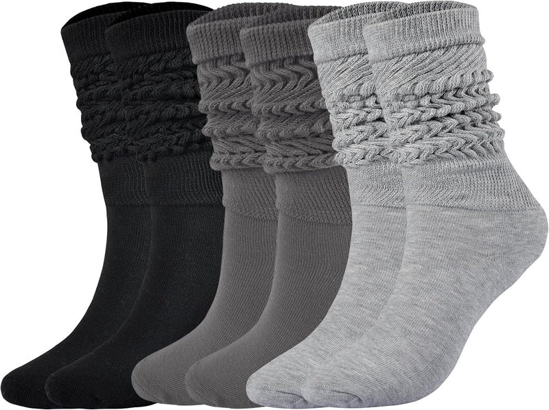 JORMATT Women Slouch Socks Thick Boot Socks Soft Extra Long Knee High Scrunch Socks Size 5-10 - Image 1